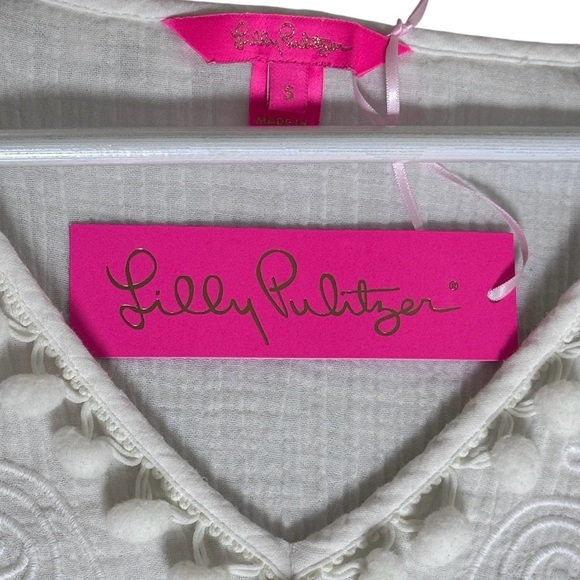 Lilly Pulitzer Amaury Embroidered White Cotton Coverup- Small - Picture 11 of 15